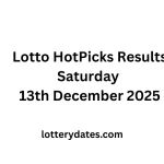 Lotto HotPicks Results Saturday 13th December 2025