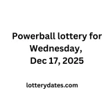 Powerball lottery for Wednesday, Dec 17, 2025
