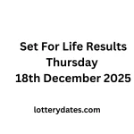 Set For Life Results Thursday 18th December 2025