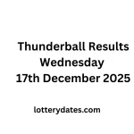 Thunderball Results Wednesday 17th December 2025