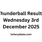 Thunderball Results Wednesday 3rd December 2025